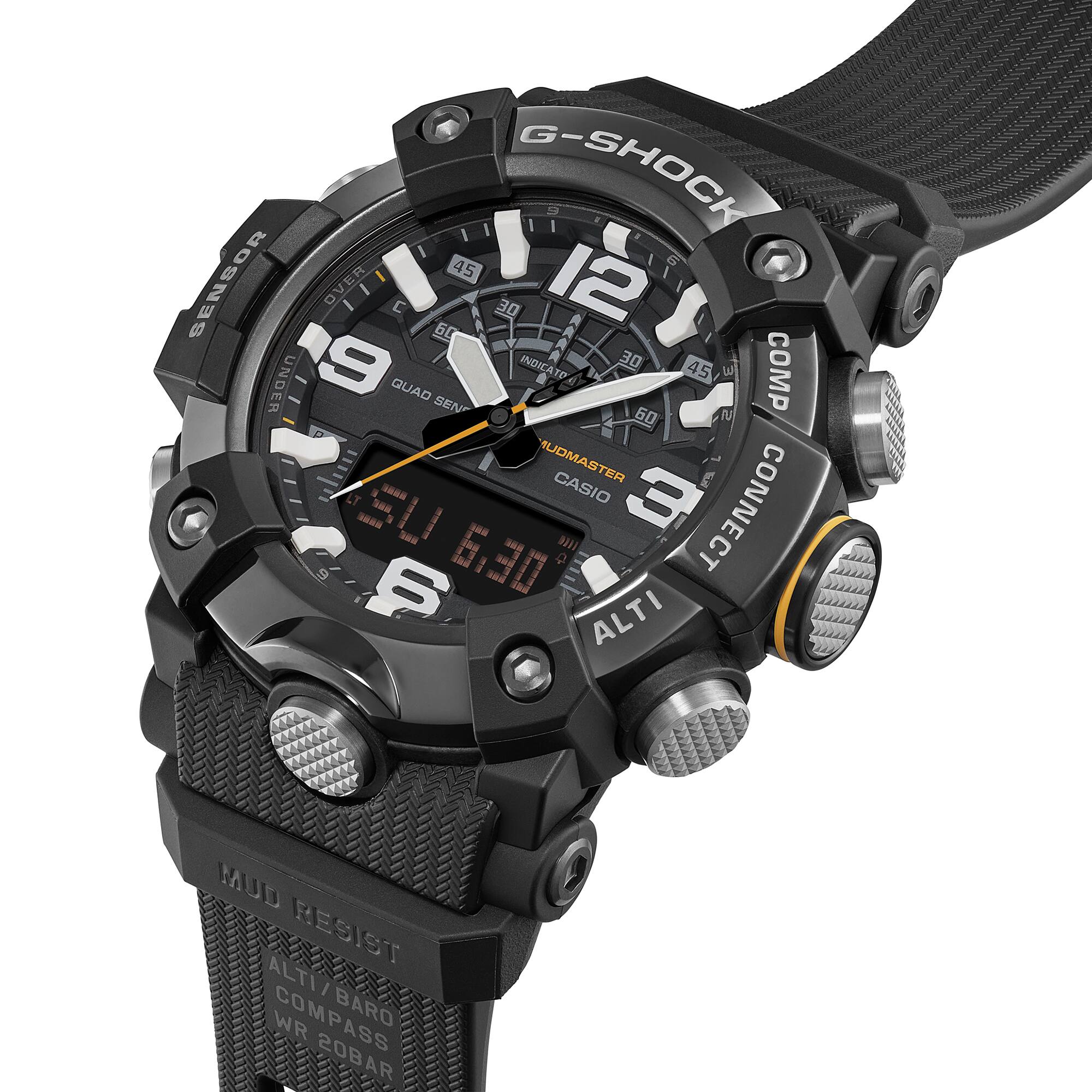 CASIO G-SHOCK GG-B100XMB-1ADR MUDMASTER Analog Digital Men's Watch Black Ion Plated Bezel Bluetooth Quad Sensor 200M Water Resistant