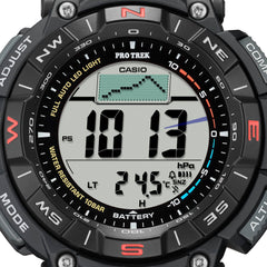Casio PRO TREK PRG-340-1DR Men’s Solar Triple Sensor Black Outdoor Watch, Tough Solar, 100M Water Resistant