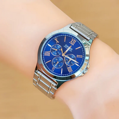 CASIO MTP-V300D-2AUDF Standard Analog Men’s Watch – Blue Dial, Stainless Steel Case & Band, Multi-Hand Chronograph Design, Quartz Movement, 50M Water Resistance, Mineral Glass – Men’s Classic Business Watch