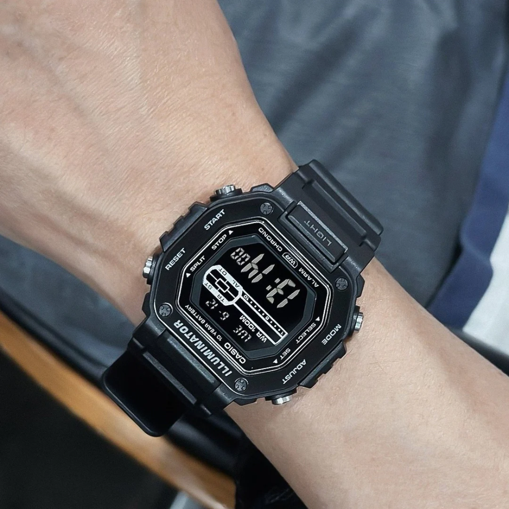 CASIO MWD-110HB-1BVDF Digital Men's Watch – Rugged Military Style, Large Display, LED Light, 100m Water Resistant