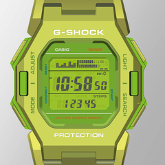 Casio G-SHOCK GD-B500S-3DR Digital Watch for Men | Bluetooth Smartphone Link | Step Tracker | Shock Resistant | 200M Water Resistant | Green Resin Strap