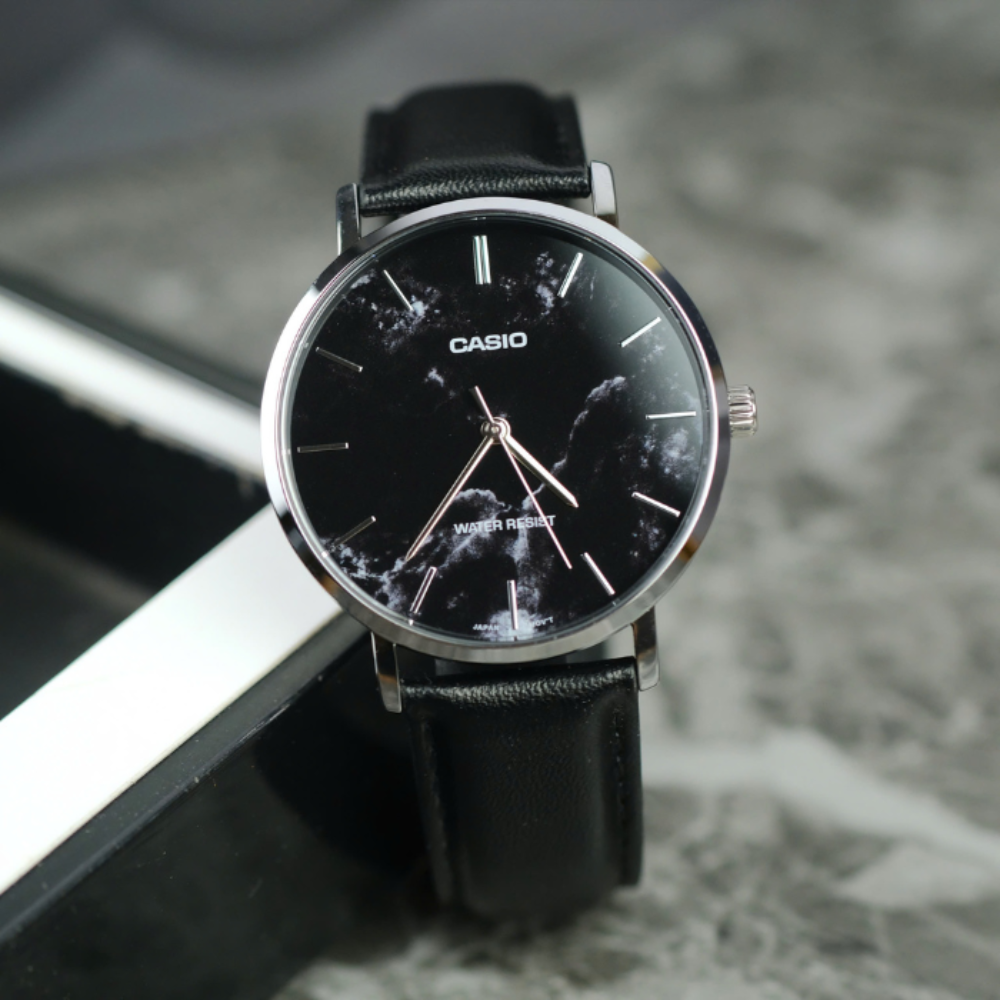 CASIO MTP-VT01LM Series Standard Analog Men’s Watch – Slim Case, Genuine Leather Band, Quartz Movement, 50M Water Resistance, Mineral Glass, Long Battery Life – Men’s Classic Dress Watch