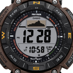 Casio PRO TREK PRG-340L-5DR Men’s Solar Triple Sensor Brown Field Watch, Tough Solar, 100M Water Resistant