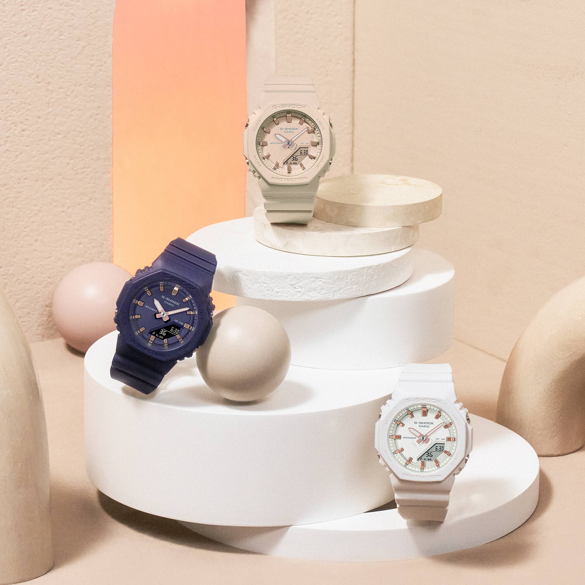 CASIO G-SHOCK GMA-P2100M-2ADR Analog Digital Women's Watch Blue Resin Strap Compact Octagonal Design 200M Water Resistant
