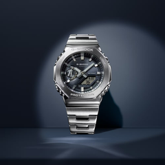 CASIO G-SHOCK GM-2110D-8ADR Analog-Digital Men’s Watch, Shock Resistant, 200M Water Resistant, Stainless Steel Band