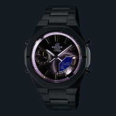 CASIO EDIFICE ECB-S10DB-1ADF Bluetooth Chronograph Watch for Men with Black Ion Plated Stainless Steel Band and Black Dial