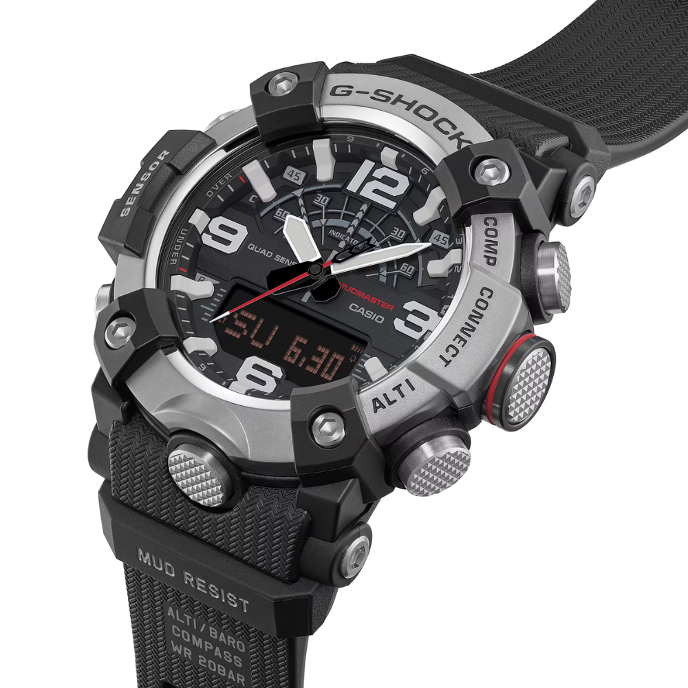CASIO G-SHOCK GG-B100XM-1ADR MUDMASTER Analog Digital Men's Watch Stainless Steel Bezel Bluetooth Quad Sensor 200M Water Resistant