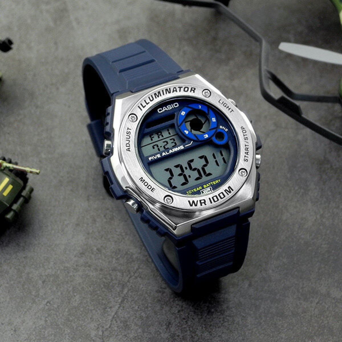 CASIO MWD-100H Series Standard Digital Men’s Watch – LED Backlight, Dual Time, Stopwatch, Countdown Timer, 100M Water Resistance, Alarm, Long Battery Life, Resin Case & Strap – Sports Outdoor Watch