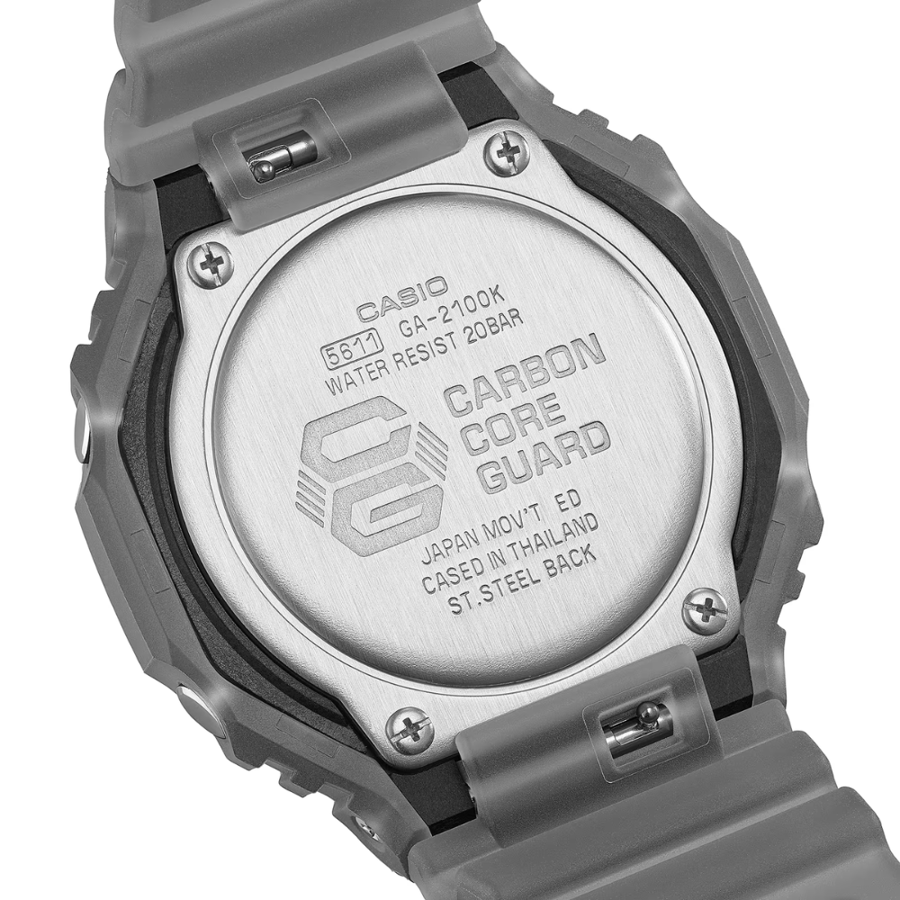 CASIO G-SHOCK GA-2100K-1ADR Analog Digital Men's Watch Black Resin Strap 200M Water Resistant