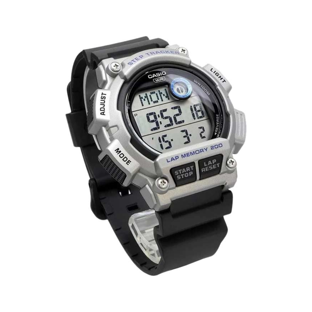 CASIO WS-2100H Series Standard Digital Watch – 10-Year Battery, World Time, Dual Time, LED Light, 100M Water Resistance, Stopwatch & Alarm – Men’s Sports Outdoor Watch