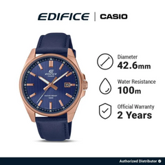 CASIO EDIFICE EFV-150CL-2AVUDF Men’s Watch | Blue Leather Band | Sport Bezel Business-Casual Style - THE HAPPY BUY