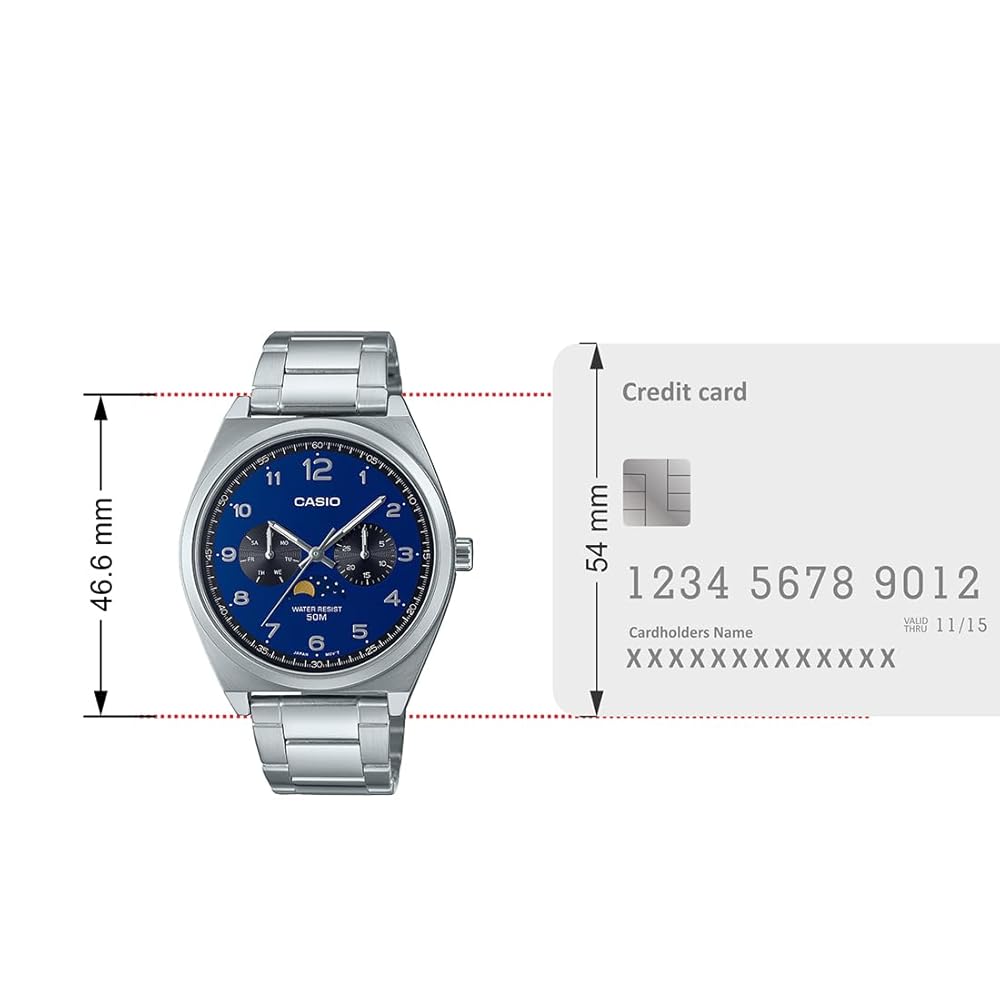 CASIO MTP-M300D-2AVDF Men's Analog Watch – Blue Dial Stainless Steel Multi-Function Quartz Watch | Elegant, Durable & Water Resistant