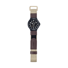CASIO MW-240B-5BVDF Standard Analog Men’s Watch – Brown Dial, Canvas Fabric Band, 50M Water Resistance, Quartz Movement, Luminous Hands, Long Battery Life – Men’s Casual Classic Watch