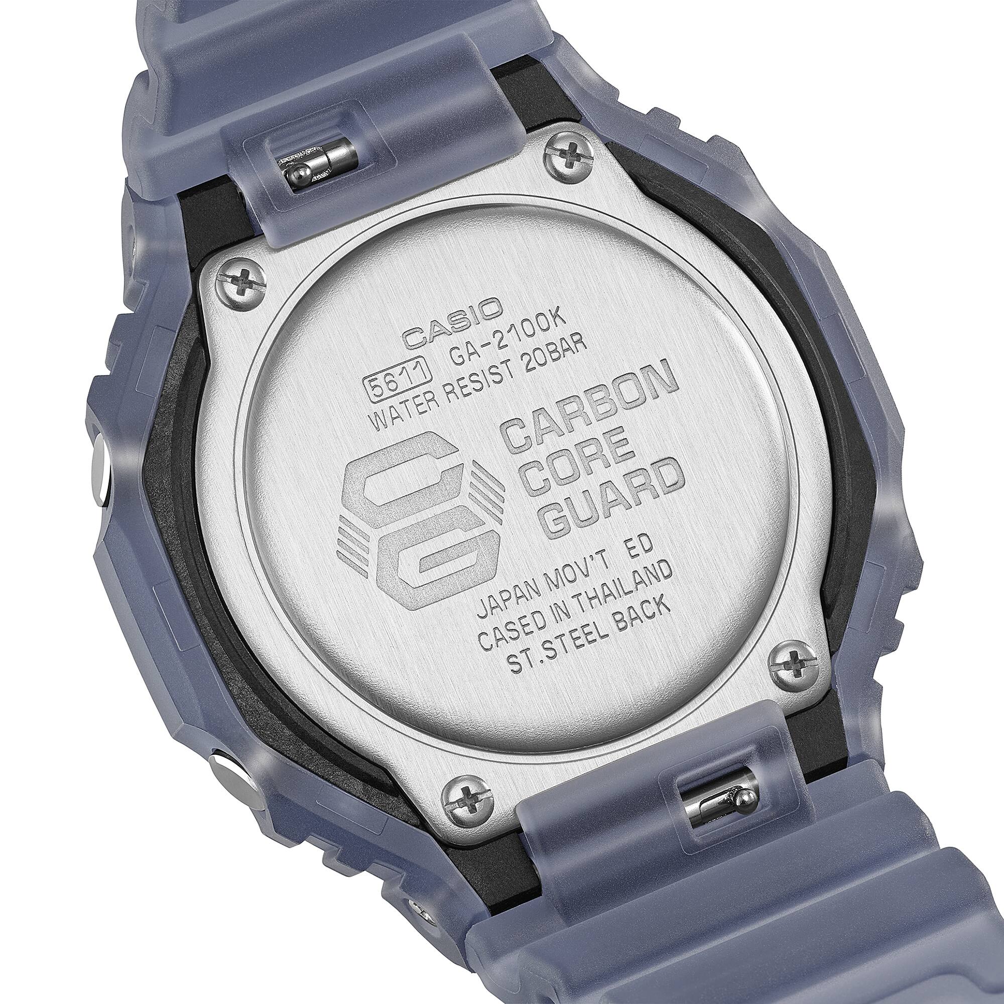CASIO G-SHOCK GA-2100K-2ADR Analog Digital Men's Watch Blue Resin Strap 200M Water Resistant