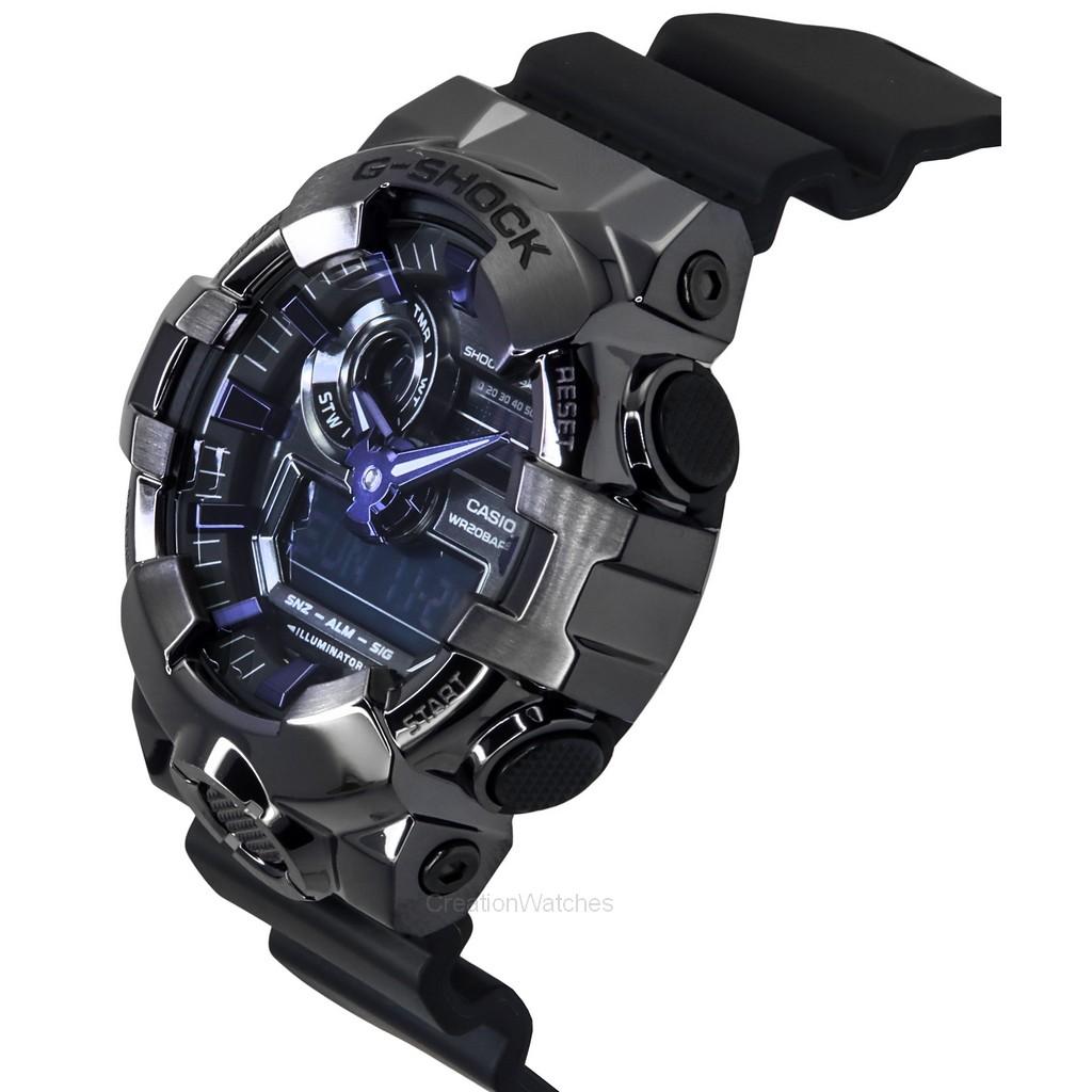 CASIO G-SHOCK GM-700P-6ADR Analog Digital Men's Watch Purple Resin Strap Metallic Bezel 200M Water Resistant