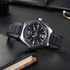 CASIO MWA-100H Series Standard Analog Men’s Watch – Stainless Steel Bezel, LED Light, 100M Water Resistance, Quartz Movement, Long Battery Life, Resin Case & Strap – Men’s Classic Sports Watch