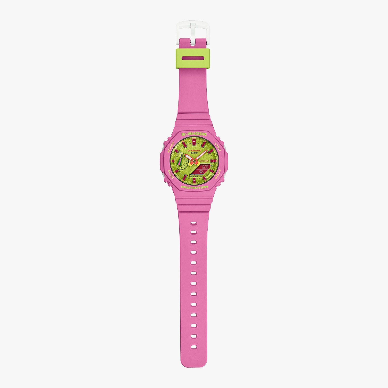 CASIO G‑SHOCK GMA‑S2100BS‑4ADR Women’s Analog‑Digital Watch – Translucent Pink Resin, Carbon Core Guard, 200 M Water‑Resistant, Slim Octagonal Case
