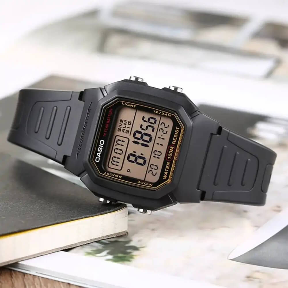 CASIO W-800HG-9AVDF Digital Watch – Classic Design, 100M Water Resistance, LED Backlight, 10-Year Battery