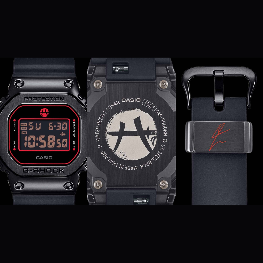 Casio G-SHOCK GM-5600RH-1D Men’s Digital Black & Red Rui Hachimura Limited Edition Watch, Metal Bezel, 200M Water Resistant