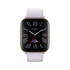 Smartwatch with a white strap on a white background