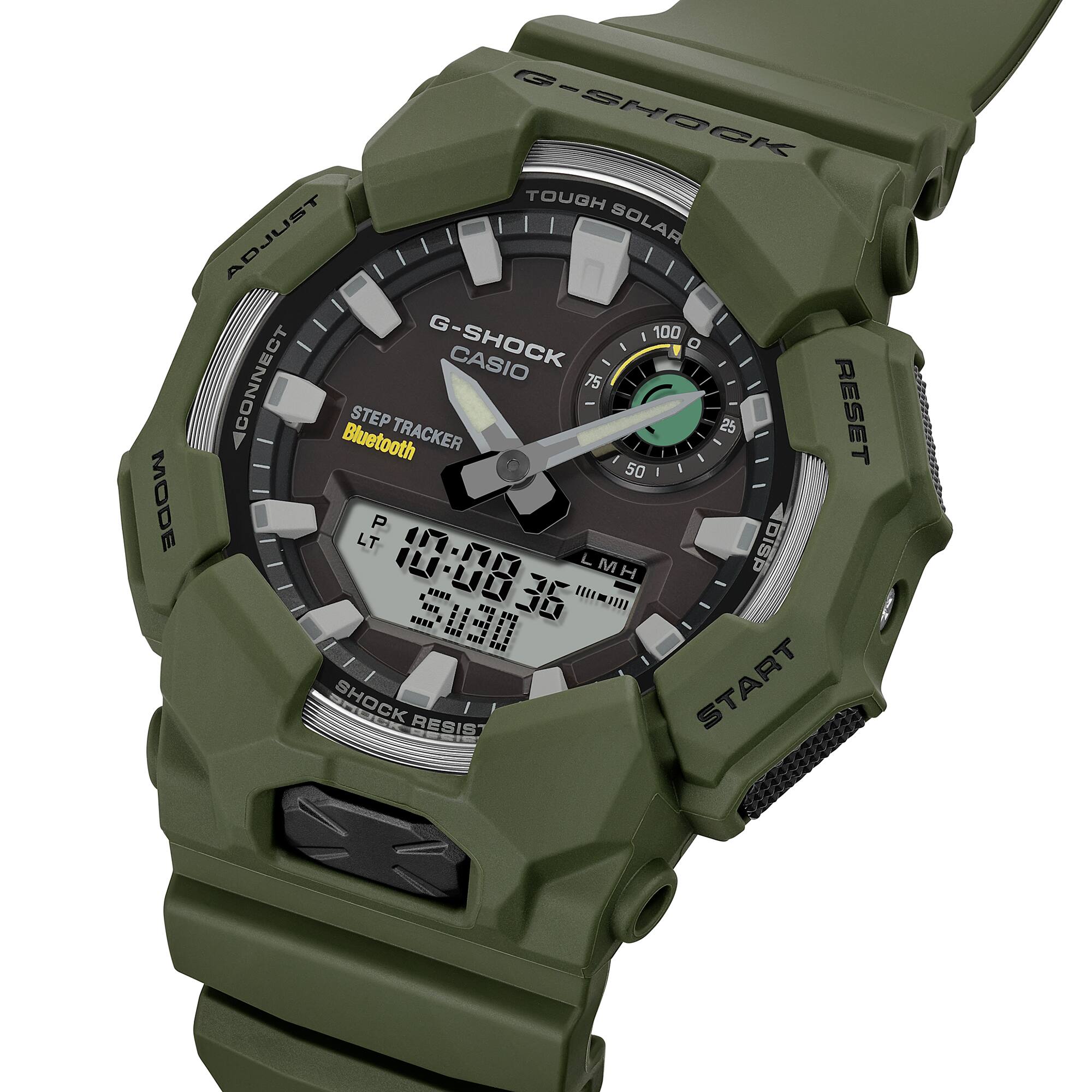 CASIO G-SHOCK GA-B010-3A Analog-Digital Men’s Watch, Shock Resistant, 200M Water Resistant, Green Resin Strap