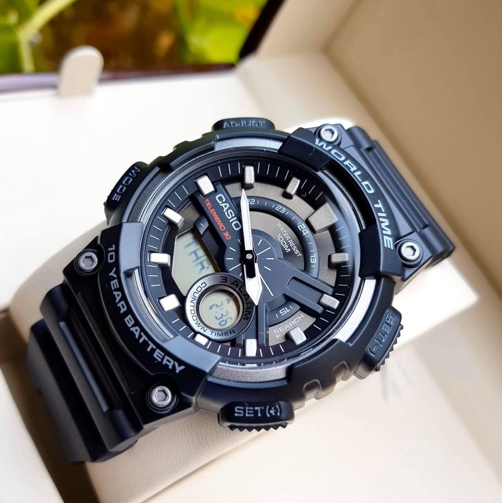 CASIO AEQ-110W-1AVDF MODEL ANALOG-DIGITAL COMBINATION WATCHES