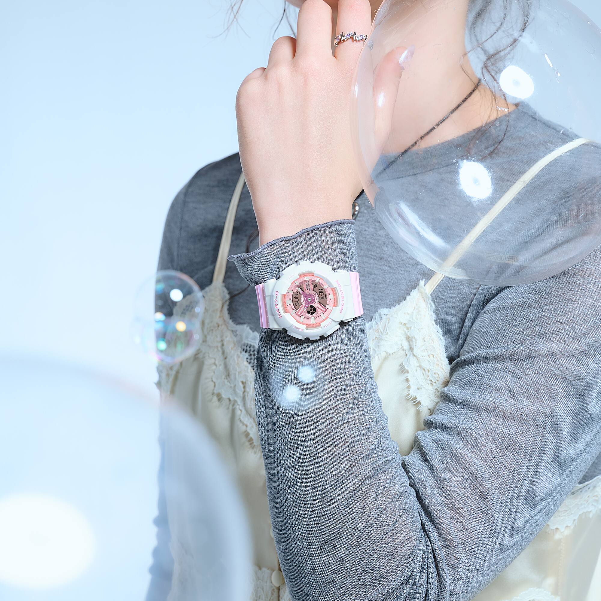 Casio Baby-G BA-110PD-4ADR Women’s Analog-Digital Watch, Pastel Pink Resin Band, Shock Resistant, 100m Water Resistant