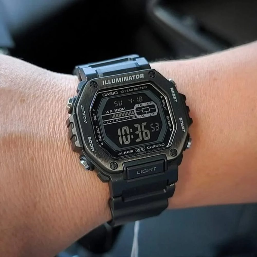 CASIO MWD-110HB-1BVDF Digital Men's Watch – Rugged Military Style, Large Display, LED Light, 100m Water Resistant