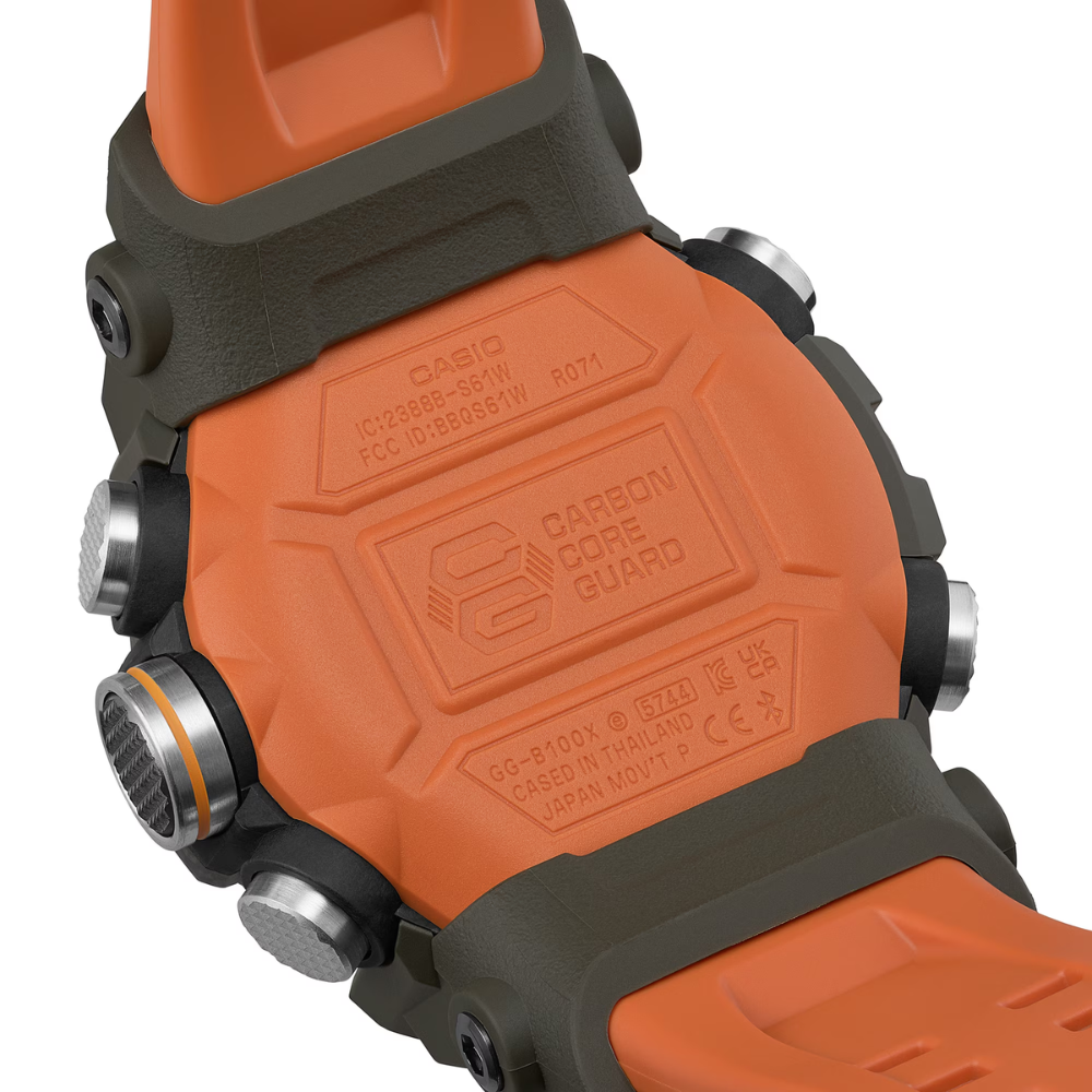 CASIO G-SHOCK GG-B100X-1A9DR MUDMASTER Analog Digital Men's Watch Yellow Resin Strap Bluetooth Quad Sensor 200M Water Resistant
