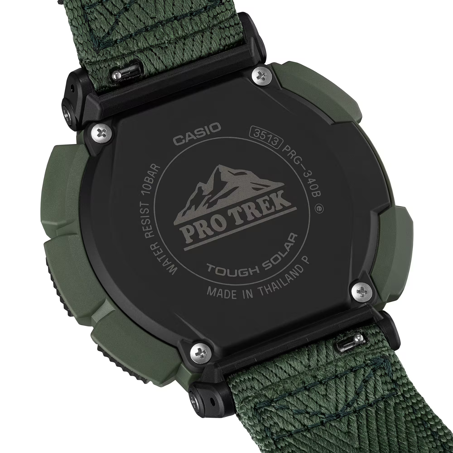 CASIO PROTREK PRG-340B-3DR Solar Powered Men’s Watch, Triple Sensor, 200M Water Resistant, Green Resin Strap