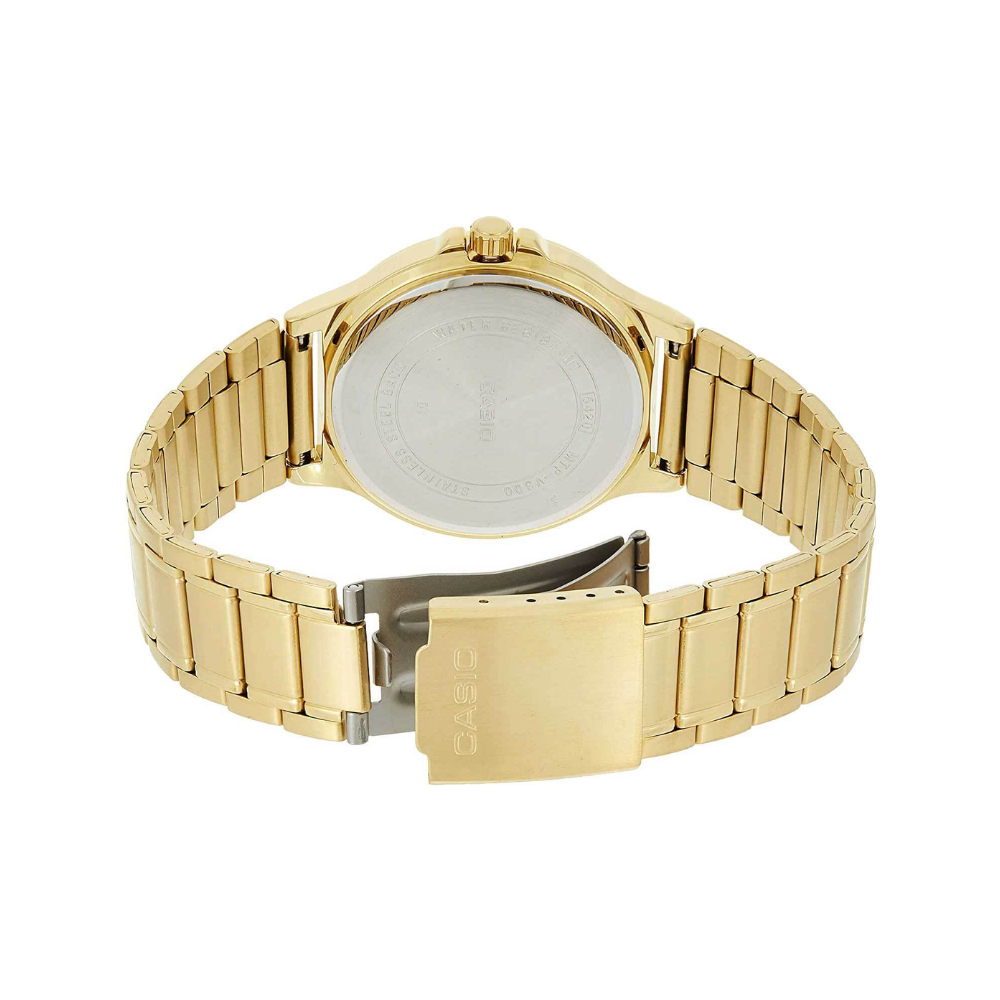 CASIO MTP-V300G Series Men’s Analog Watch – Gold-Tone Stainless Steel, Multi-Dial Design, Classic Quartz Movement