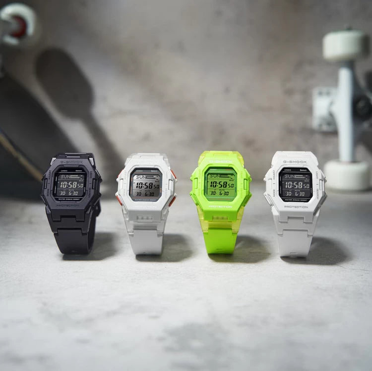 Casio G-SHOCK GD-B500-7DR Digital Watch for Men | Bluetooth Smartphone Link | Step Tracker | Shock Resistant | 200M Water Resistant | White Resin Strap