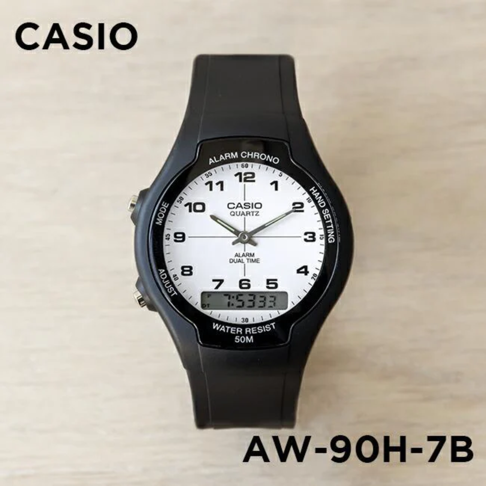 CASIO AW-90H-7BVDF MODEL ANALOG-DIGITAL COMBINATION WATCHES