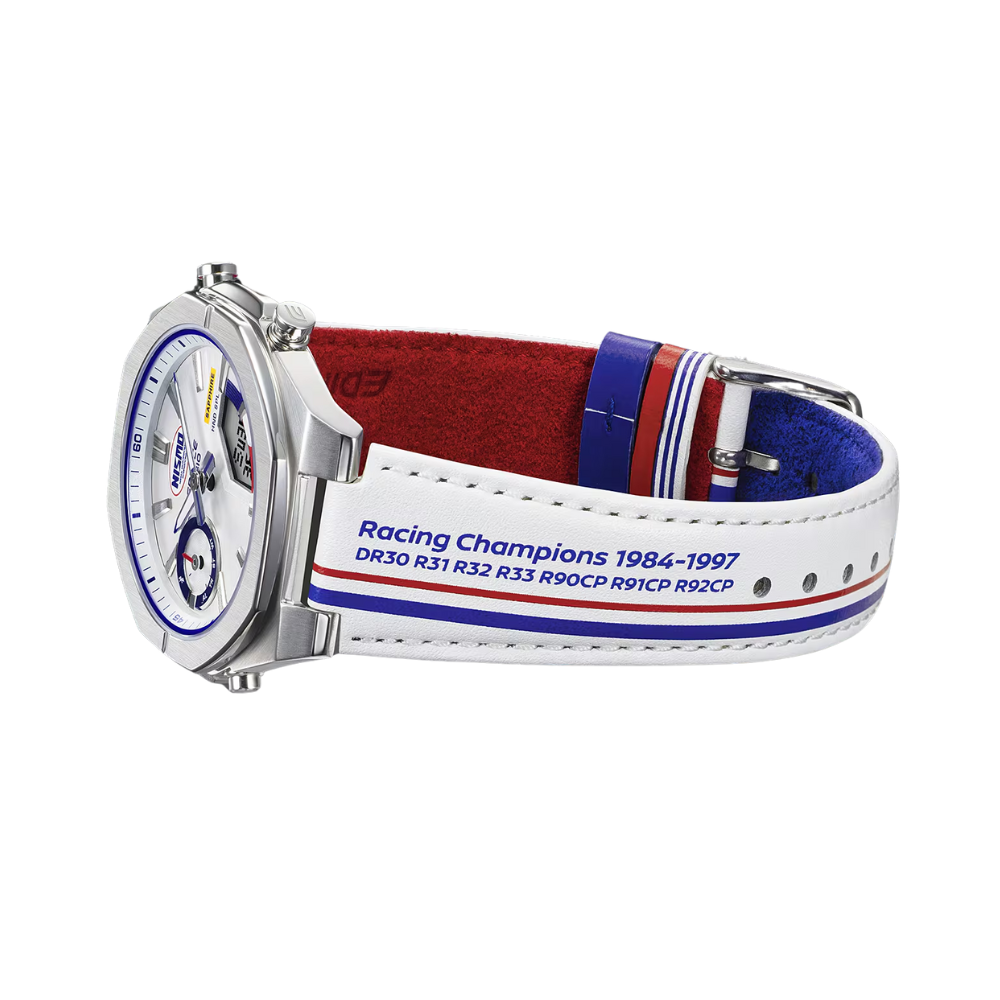 Casio Edifice ECB-S10NIS-7ADF Men’s Analog-Digital Chronograph Watch – White Dial, Stainless Steel Bracelet, Smartphone Link, Racing-Inspired Design – Premium Sport & Business Style