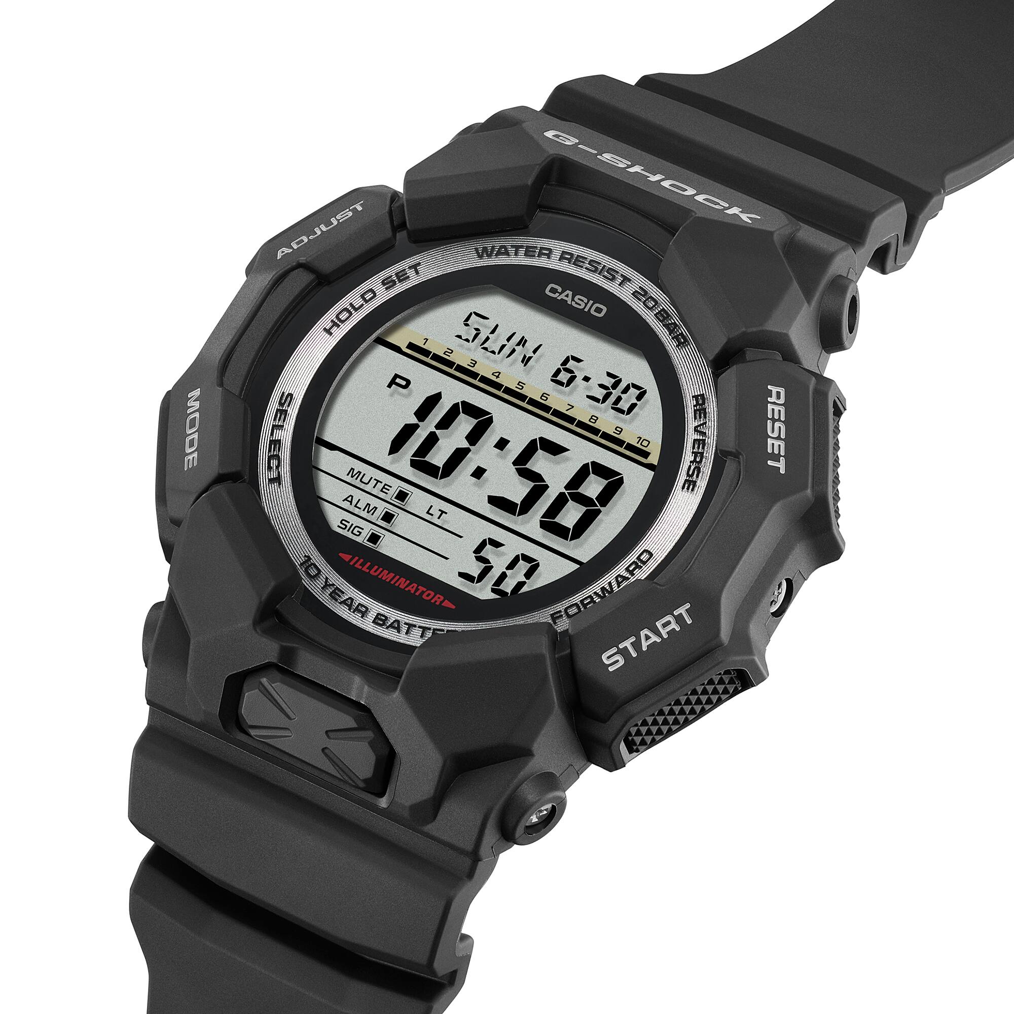 Casio G-SHOCK GD-010-1D Men’s Digital Black Watch, 10-Year Battery, 200M Water Resistant