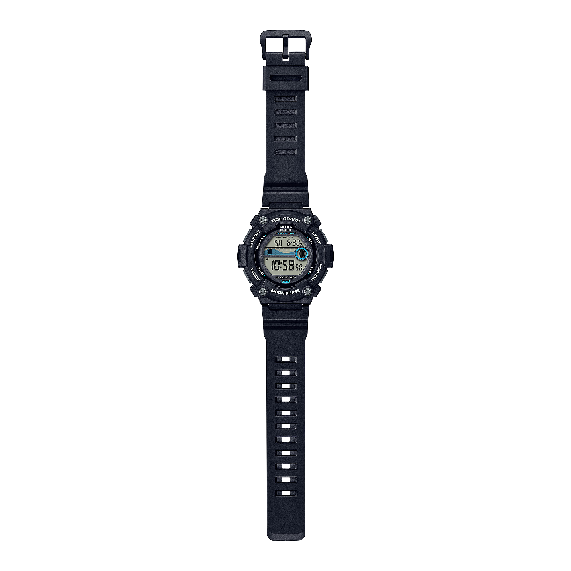 CASIO WS-1300H Series Standard Digital Watch – 10-Year Battery, World Time, Dual Time, LED Backlight, Stopwatch, Countdown Timer, 100M Water Resistance, Full Auto Calendar – Men’s Sports Outdoor Watch