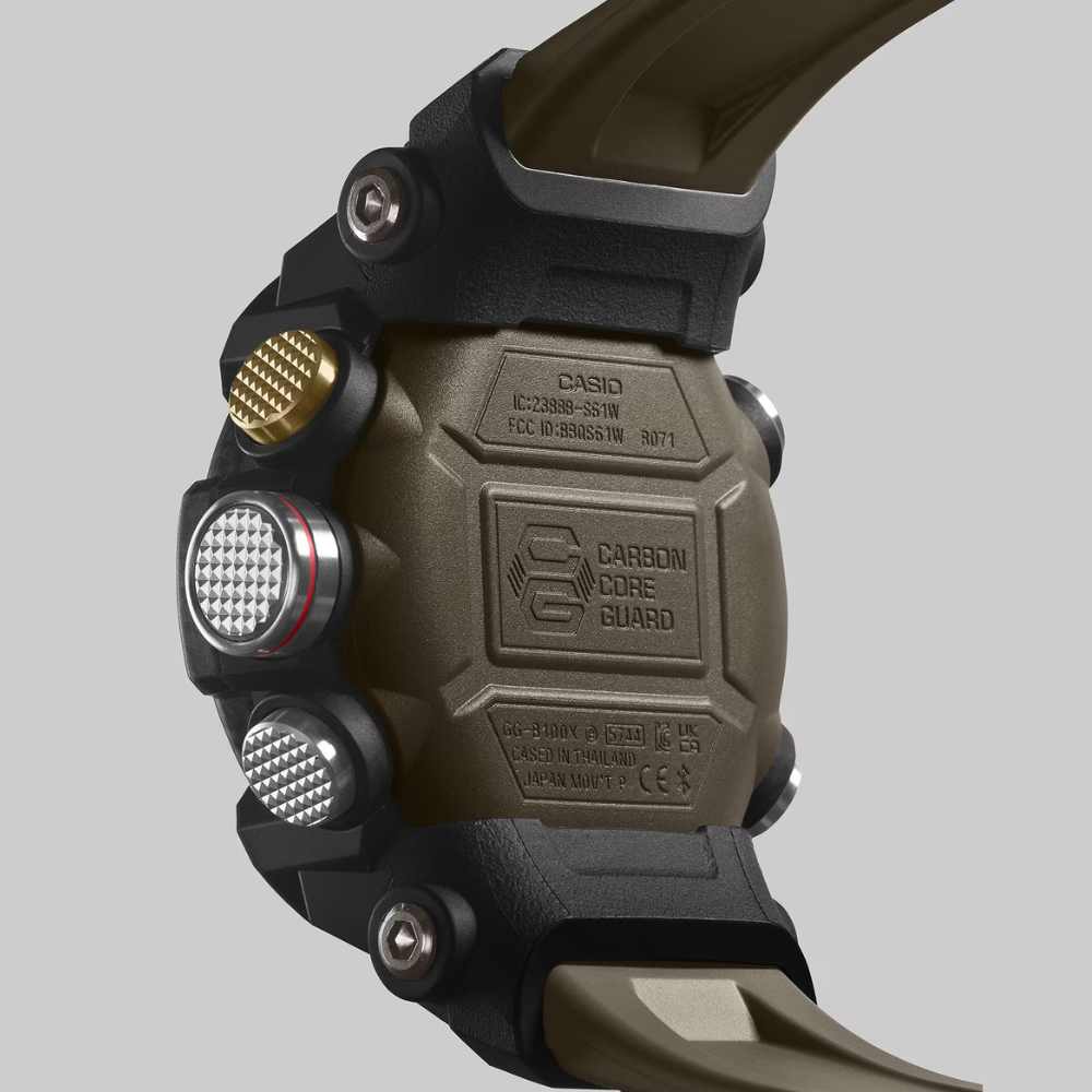 CASIO G-SHOCK GG-B100X-1A3DR MUDMASTER Analog Digital Men's Watch Green Resin Strap Bluetooth Quad Sensor 200M Water Resistant