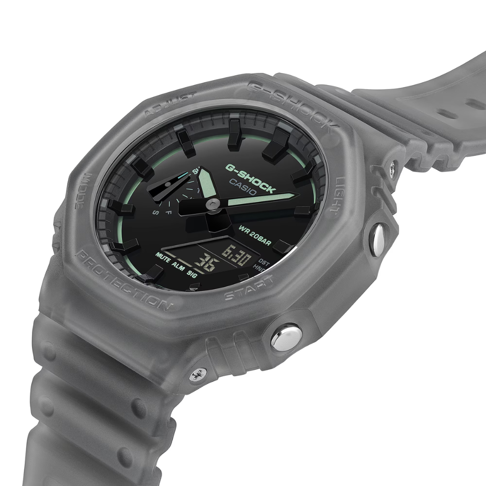 CASIO G-SHOCK GA-2100K-1ADR Analog Digital Men's Watch Black Resin Strap 200M Water Resistant