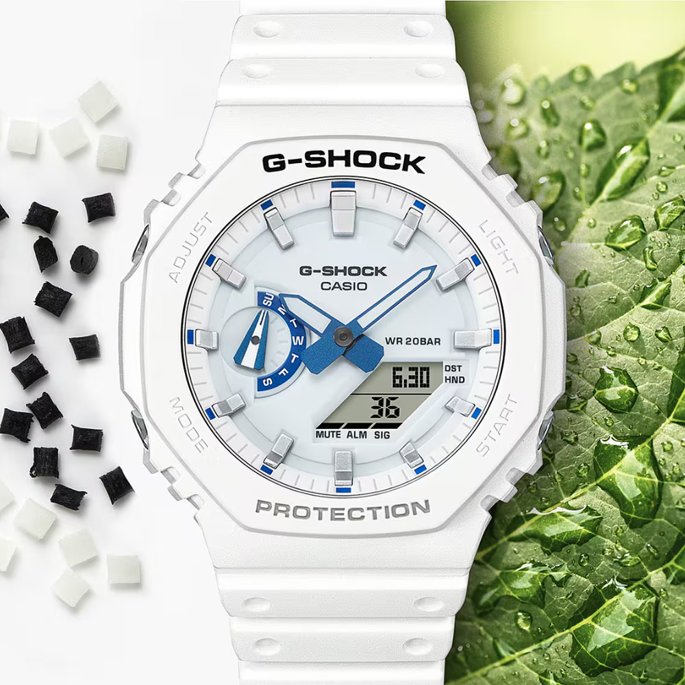 CASIO G-SHOCK GA-2100HDS-7ADR Analog Digital Men's Watch White Resin Strap 200M Water Resistant
