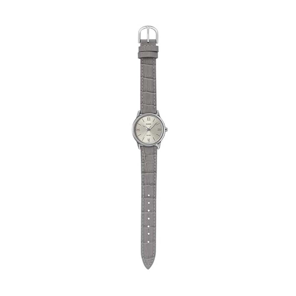 Casio LTP-1303LL-7AVDF Women’s Analog Leather Strap Watch – White Dial, Slim Design, Water Resistant