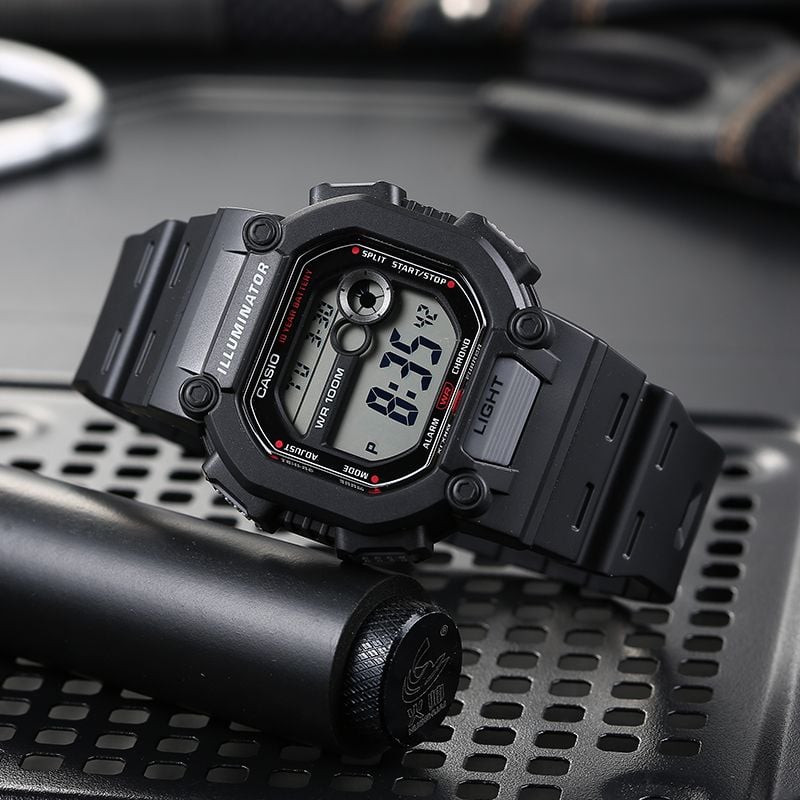 CASIO W-737H Series Standard Digital Youth Watch – 10-Year Battery, Super LED Backlight, Dual Time, Stopwatch, Countdown Timer, 100M Water Resistance, Shock-Resistant Resin Case – Men’s Sports Digital Watch