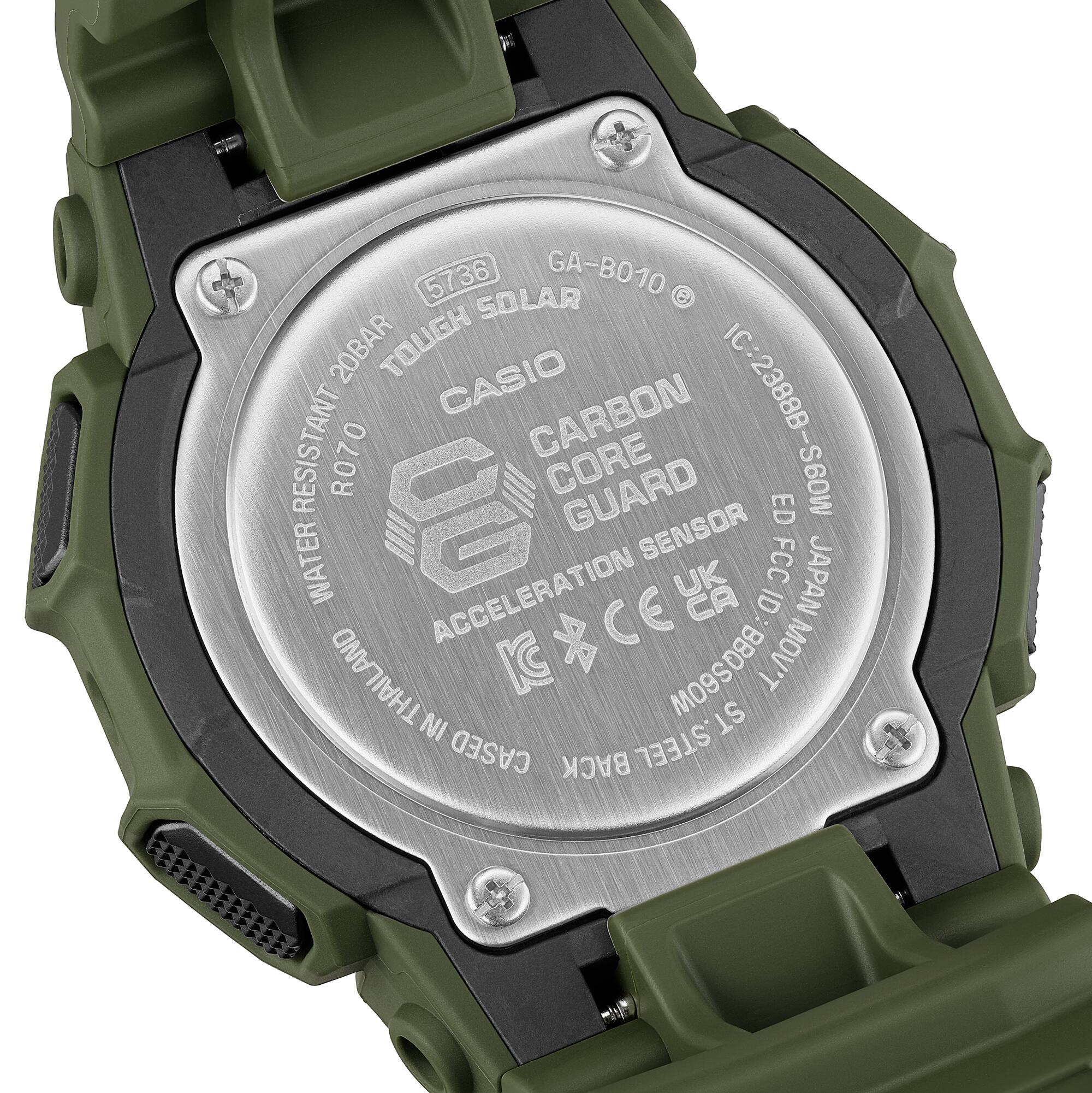 CASIO G-SHOCK GA-B010-3A Analog-Digital Men’s Watch, Shock Resistant, 200M Water Resistant, Green Resin Strap