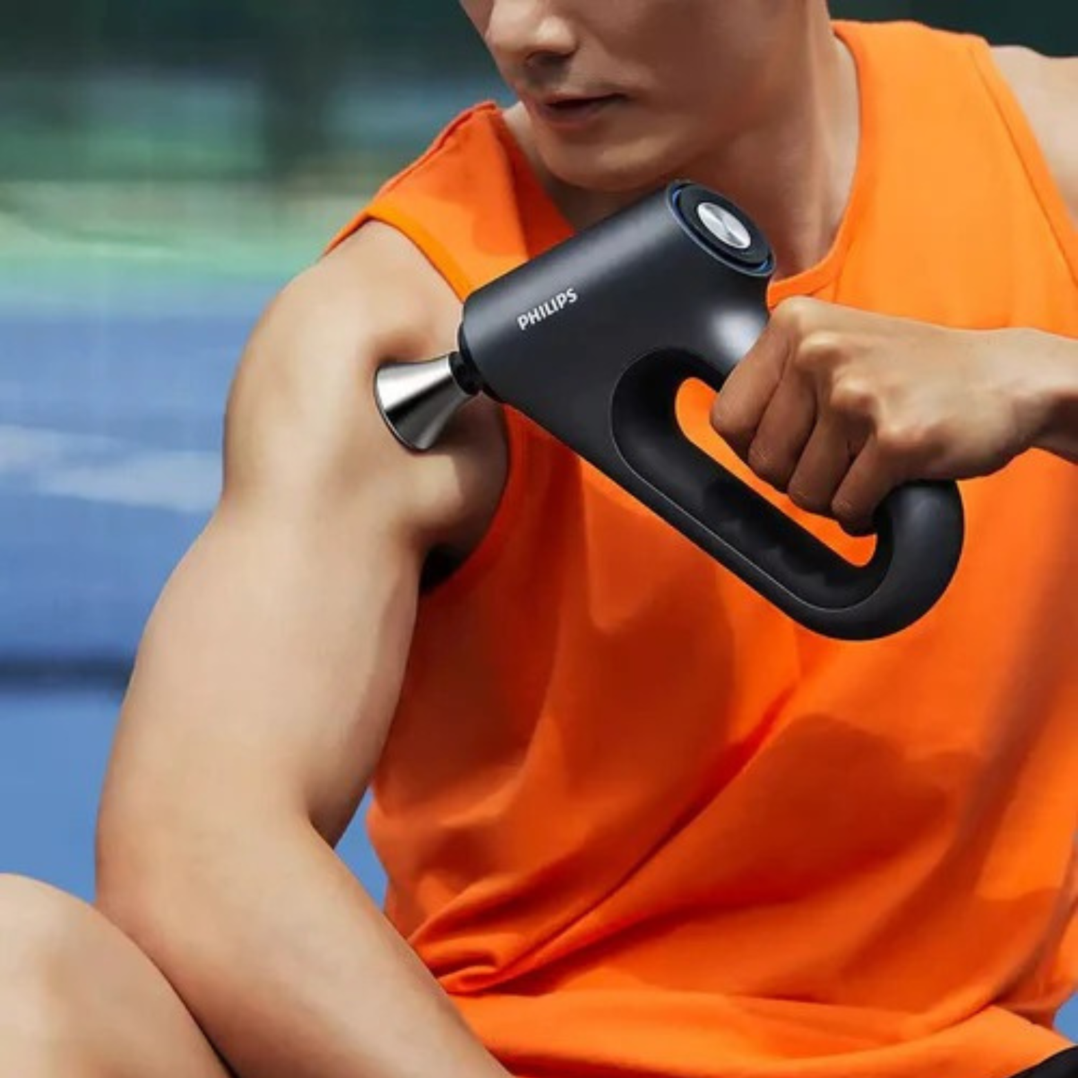 Philips PPM3202G Sports Fascia Gun – Deep Tissue Massage, 4 Heads, Quiet Motor