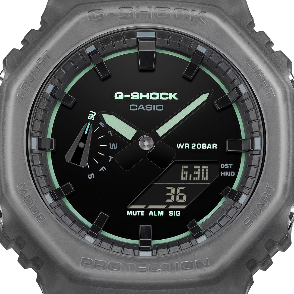 CASIO G-SHOCK GA-2100K-1ADR Analog Digital Men's Watch Black Resin Strap 200M Water Resistant