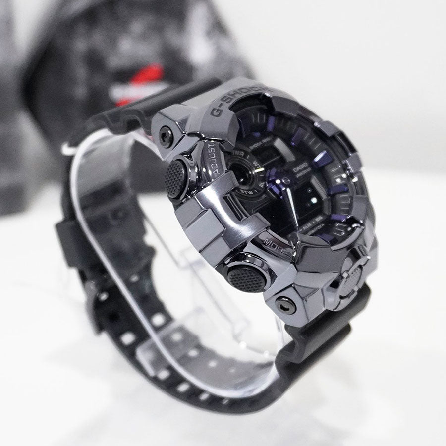 CASIO G-SHOCK GM-700P-6ADR Analog Digital Men's Watch Purple Resin Strap Metallic Bezel 200M Water Resistant