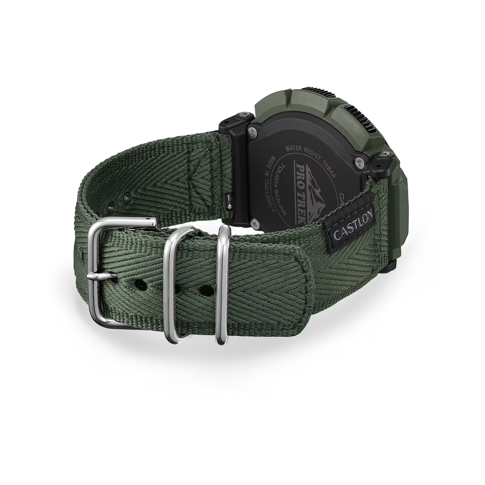 CASIO PROTREK PRG-340B-3DR Solar Powered Men’s Watch, Triple Sensor, 200M Water Resistant, Green Resin Strap