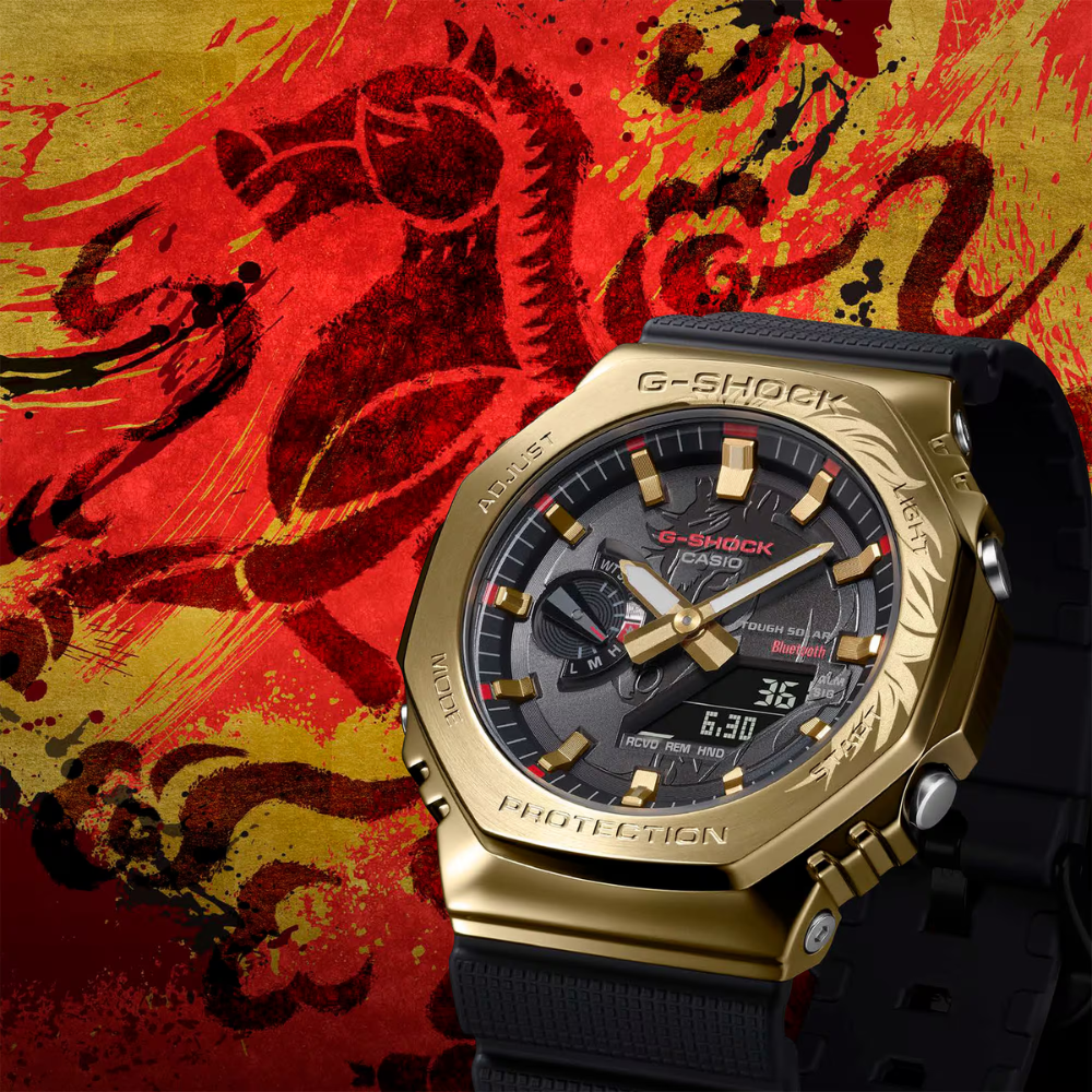 CASIO G-SHOCK GBM-2100CX-9ADR G-STEEL Analog Digital Men's Watch Gold Ion Plated Bezel Solar Powered Bluetooth 200M Water Resistant