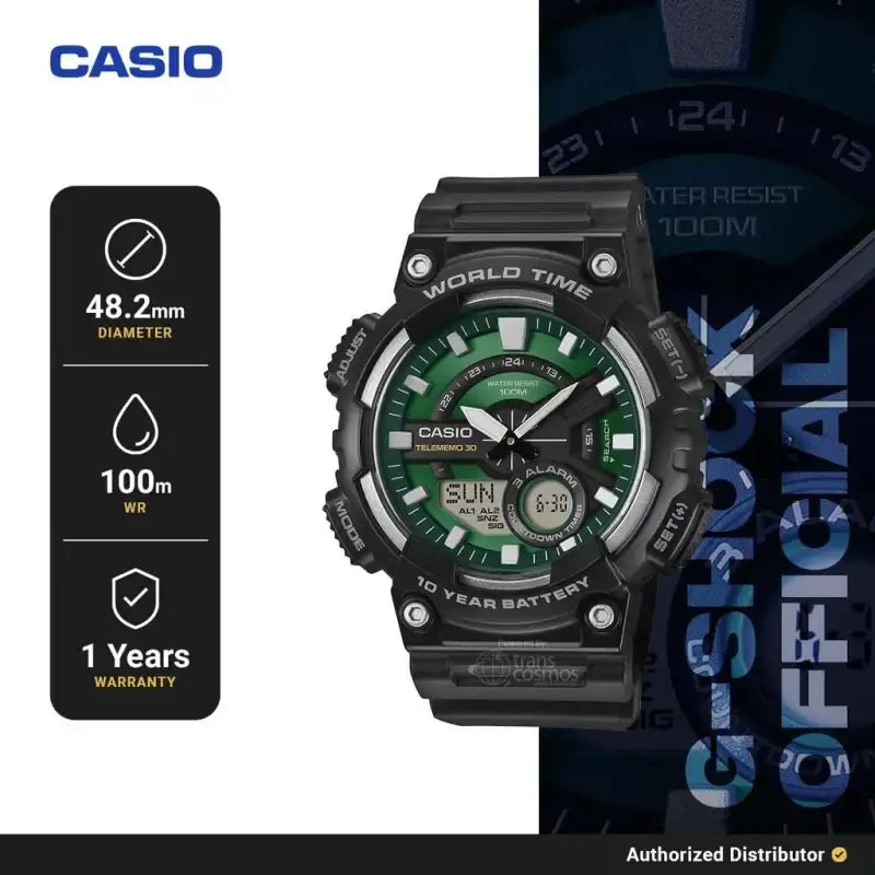 CASIO AEQ-110W-3A2VDF Men's Digital Watch – Stylish, Durable & Water Resistant