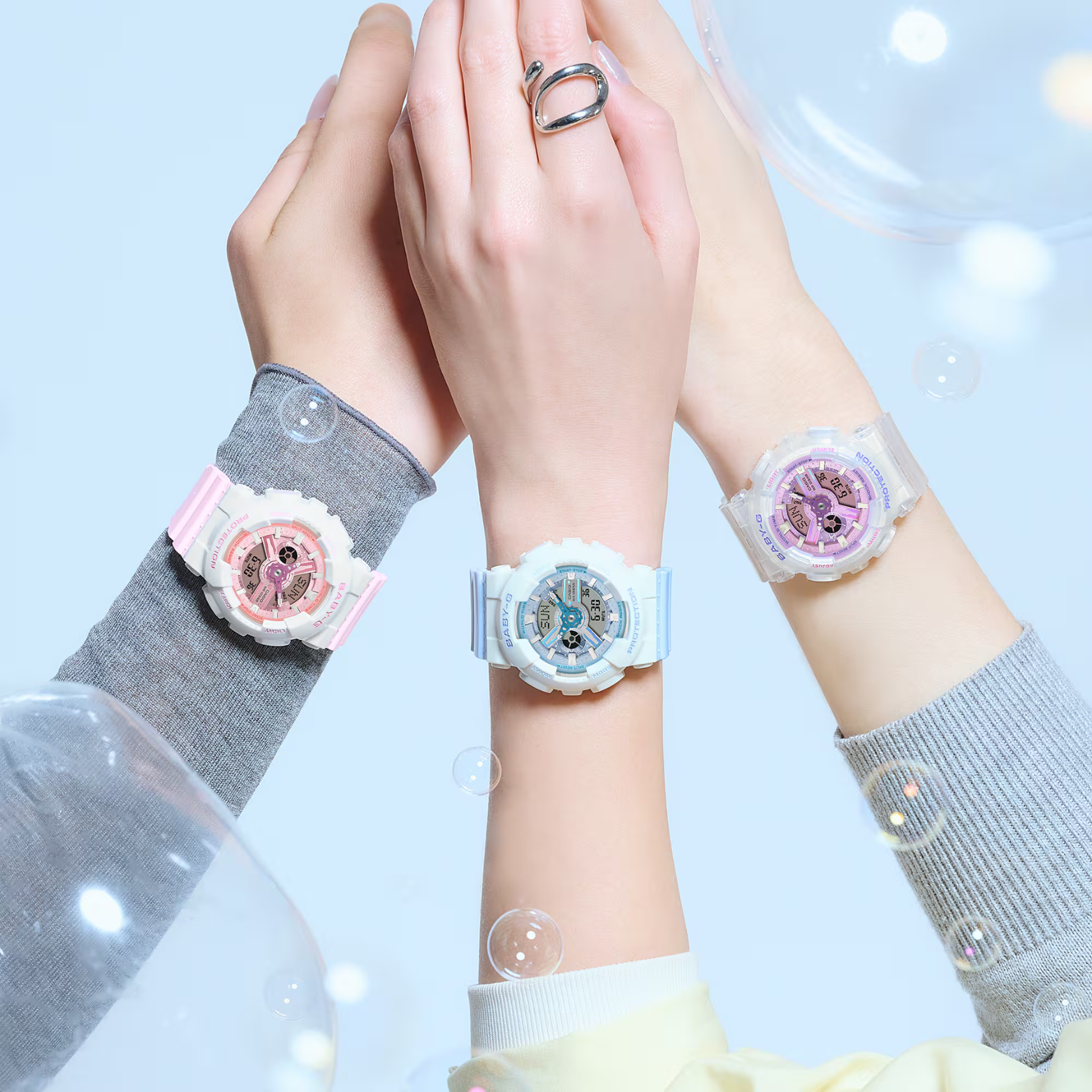 Casio Baby-G BA-110PD-2ADR Women’s Analog-Digital Watch, Pastel Blue Resin Band, Shock Resistant, 100m Water Resistant