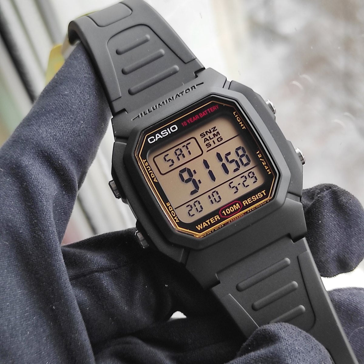 CASIO W-800HG-9AVDF Digital Watch – Classic Design, 100M Water Resistance, LED Backlight, 10-Year Battery